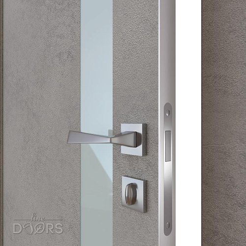 ШИ дверь DO-607 Бетон светлый/стекло Белое