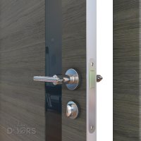 ШИ дверь DO-607 Ольха темная/стекло Черное