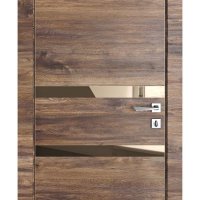 Дверь межкомнатная DO-513 Лофт темный/зеркало Бронза