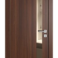 ШИ дверь DO-607 Орех тисненый/зеркало Бронза