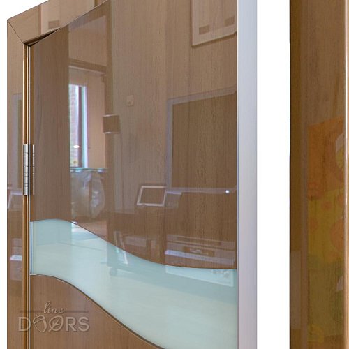 Дверь межкомнатная DO-503 Анегри темный/стекло Белое