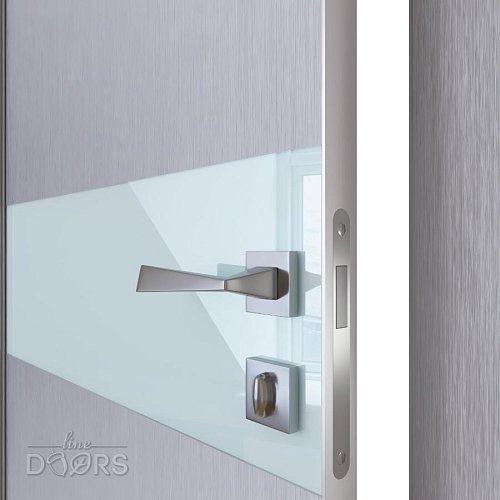 ШИ дверь DO-609 Металлик/стекло Белое