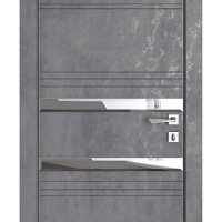 Дверь межкомнатная DO-515 Бетон темный/Зеркало