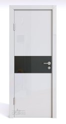 Дверь межкомнатная DO-501 Белый глянец/стекло Черное