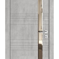 Дверь межкомнатная DO-514 Бетон светлый/зеркало Бронза