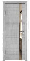 Дверь межкомнатная DO-514 Бетон светлый/зеркало Бронза