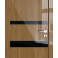 Дверь межкомнатная DO-512 Анегри темный/стекло Черное