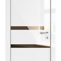 ШИ дверь DO-613 Белый глянец/зеркало Бронза