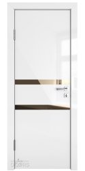 ШИ дверь DO-613 Белый глянец/зеркало Бронза