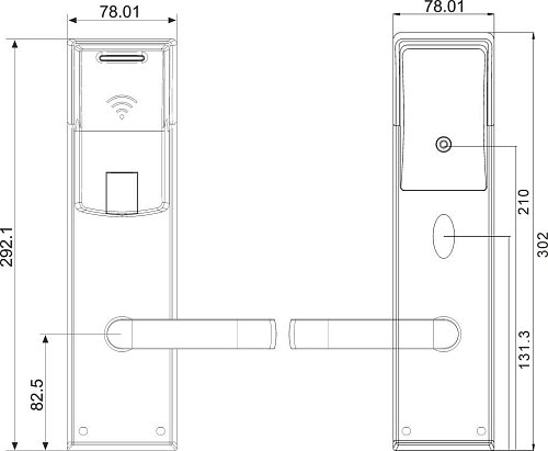 Электронный гостиничный онлайн замок HSU-9936BT-G