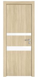 Дверь межкомнатная DO-512 Дуб светлый/стекло Белое