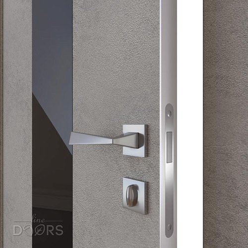 ШИ дверь DO-610 Бетон светлый/стекло Черное