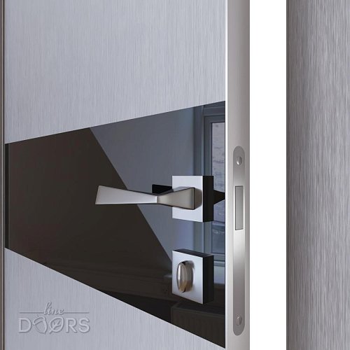 Дверь межкомнатная DO-509 Металлик/стекло Черное