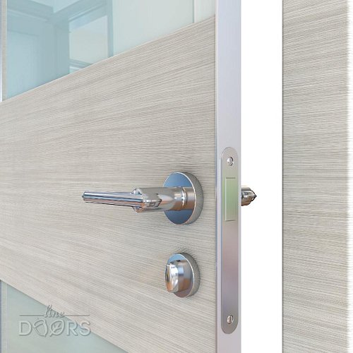 ШИ дверь DO-608 Ива светлая/стекло Белое