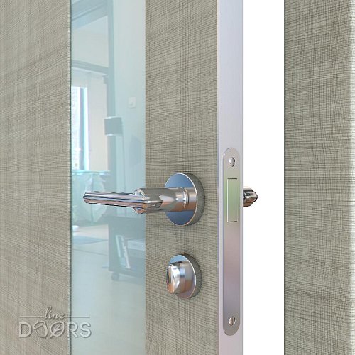 Дверь межкомнатная DO-504 Серый дуб/стекло Белое