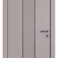 Дверь межкомнатная DG-520 Серый бархат/молдинг черный