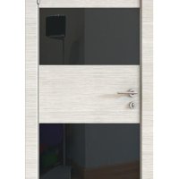 Дверь межкомнатная DO-508 Ива светлая/стекло Черное