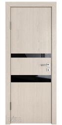ШИ дверь DO-612 Ясень капучино/стекло Черное