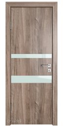 ШИ дверь DO-612 Орех седой светлый/стекло Белое