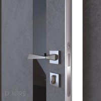 ШИ дверь DO-607 Бетон темный/стекло Черное