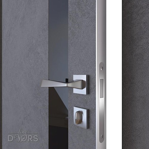 ШИ дверь DO-607 Бетон темный/стекло Черное