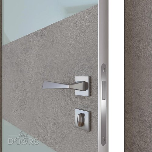 Дверь межкомнатная DO-508 Бетон светлый/стекло Белое