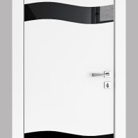 ШИ дверь DO-603 Белый бархат/стекло Черное