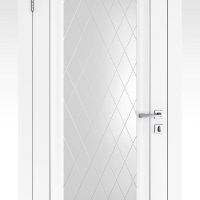 Дверь межкомнатная DO-PG6 Белый бархат/Ромб