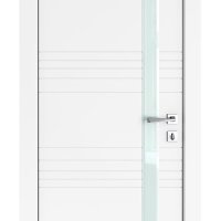 Дверь межкомнатная DO-514 Белый бархат/стекло Белое