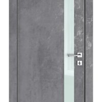 ШИ дверь DO-607 Бетон темный/стекло Белое