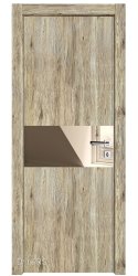 Дверь межкомнатная DO-501 Рустик натуральный/зеркало Бронза