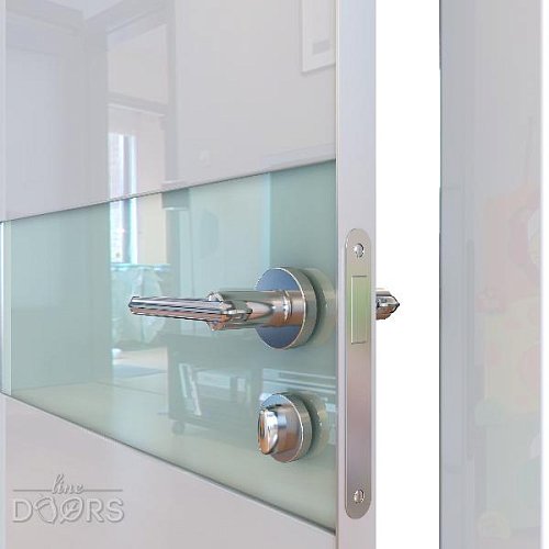 Дверь межкомнатная DO-509 Белый глянец/стекло Белое