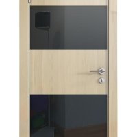 Дверь межкомнатная DO-508 Анегри светлый/стекло Черное