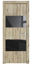 ШИ дверь DO-608 Рустик натуральный/стекло Черное