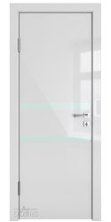 Дверь межкомнатная DO-513 Серый глянец/стекло Белое