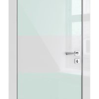 Дверь межкомнатная DO-508 Серый глянец/стекло Белое