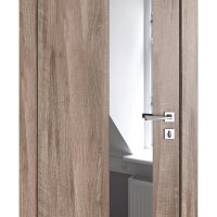 Дверь межкомнатная DO-504 Орех седой светлый/Зеркало