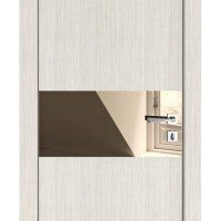 Дверь межкомнатная DO-501 Белая лиственница/зеркало Бронза