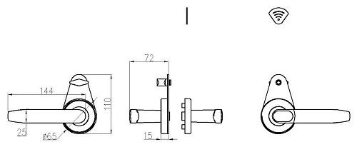 Электронный гостиничный онлайн замок HSU-9905BT-SN