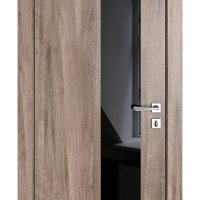 ШИ дверь DO-604 Орех седой светлый/стекло Черное