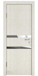 Дверь межкомнатная DO-513 Белая лиственница/Зеркало