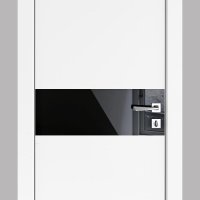 ШИ дверь DO-609 Белый бархат/стекло Черное