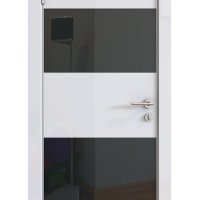 ШИ дверь DO-608 Белый глянец/стекло Черное