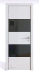 ШИ дверь DO-608 Белый глянец/стекло Черное