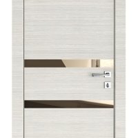 Дверь межкомнатная DO-513 Ива светлая/зеркало Бронза