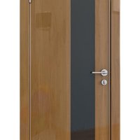 Дверь межкомнатная DO-504 Анегри темный/стекло Черное