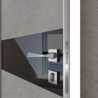 ШИ дверь DO-609 Бетон светлый/стекло Черное