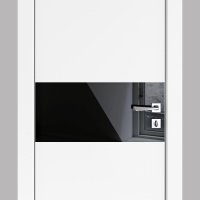 Дверь межкомнатная DO-501 Белый бархат/стекло Черное