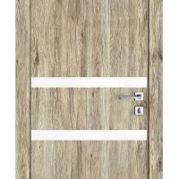 Дверь межкомнатная DO-513 Рустик натуральный/стекло Белое