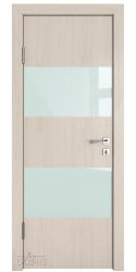ШИ дверь DO-608 Ясень капучино/стекло Белое